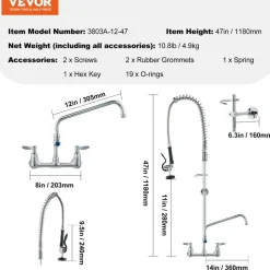 VEVOR Wall-Mounted Kitchen Faucet, 25