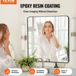 VEVOR Wall Mounted Makeup Mirror, 0.15