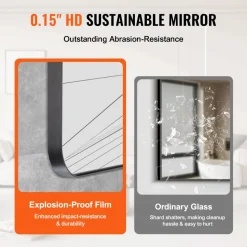 VEVOR Wall Mounted Makeup Mirror, 0.15