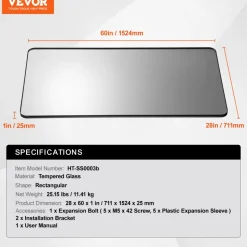 VEVOR Wall Mounted Makeup Mirror, 0.15