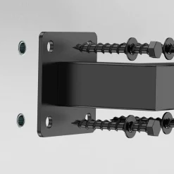 VEVOR Wall Mounted Stair Handrail, 4ft Black Iron Staircase Handrail Indoor, 250lbs Load Capacity, Industrial Railing Hand Rail for Steps, Square Tube for Loft Porch Deck, 2 Sections