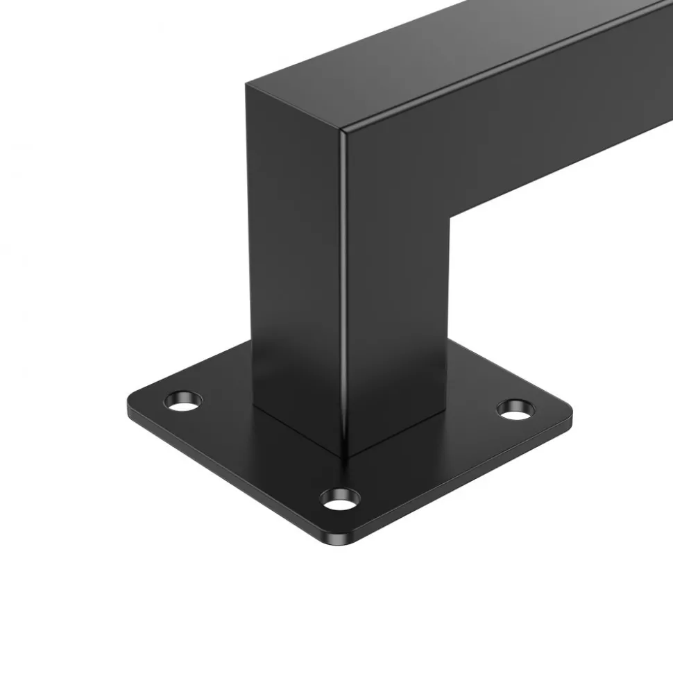 VEVOR Wall Mounted Stair Handrail, 3ft Black Iron Staircase Handrail Indoor, 250lbs Load Capacity, Industrial Railing Hand Rail for Steps, Square Tube for Loft Porch Deck, 2 Sections