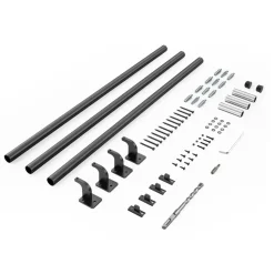 VEVOR Wall Mounted Stair Handrail, 10ft Pipe Staircase Handrail, Black Galvanized Aluminum, 1.26 inch Pipe Diameter, Indoor&Outdoor Staircase Railing,Industrial Hand Rail for Steps,Security Baluster