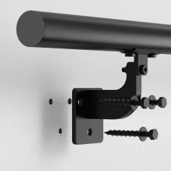 VEVOR Wall Mounted Stair Handrail, 10ft Pipe Staircase Handrail, Black Galvanized Aluminum, 1.26 inch Pipe Diameter, Indoor&Outdoor Staircase Railing,Industrial Hand Rail for Steps,Security Baluster