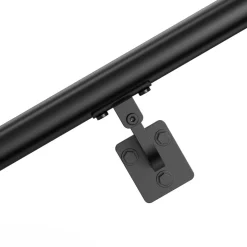 VEVOR Wall Mounted Stair Handrail, 10ft Pipe Staircase Handrail, Black Galvanized Aluminum, 1.26 inch Pipe Diameter, Indoor&Outdoor Staircase Railing,Industrial Hand Rail for Steps,Security Baluster