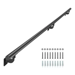 VEVOR Wall Mounted Stair Handrail, 6ft Pipe Staircase Handrail, Black Galvanized Aluminum, 1.26 inch Pipe Diameter, Indoor&Outdoor Staircase Railing,Industrial Hand Rail for Steps,Security Baluster