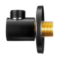 VEVOR Wall Mounted Supply Elbow, Wall Supply Elbow with O-Ring Flange, Tapered 1/2" NPT Female Inlet, Solid Brass Wall Union, Round Walls Union Water Supplying, Matte Black Finish, 1/2" IPS