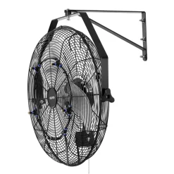 VEVOR Wall Mount Fan, 20 in Wall Mounted Hanging Fan with Mist, IP44-rated Protection, 3-Speed, Long Airflow Distance, Adjustable Rotation Angle, Powerful for Industry, Commercial, Garage, Workshop