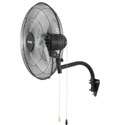 VEVOR Wall Mount Fan, 20 in Wall Mounted Hanging Fan Oscillating, 3-Speed, Long Airflow Distance, Adjustable Rotation Angle, Mechanical Powerful for Industry, Commercial, Garage, Workshop, Gym, Black