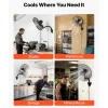 VEVOR Wall Mount Fan, 18 in Wall Mounted Hanging Fan Oscillating, 3-Speed, Long Airflow Distance, Adjustable Rotation Angle, Mechanical Powerful for Industry, Commercial, Garage, Workshop, Gym, Black