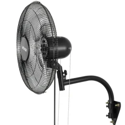 VEVOR Wall Mount Fan, 18 in Wall Mounted Hanging Fan Oscillating, 3-Speed, Long Airflow Distance, Adjustable Rotation Angle, Mechanical Powerful for Industry, Commercial, Garage, Workshop, Gym, Black