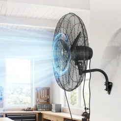VEVOR Wall Mount Fan, 18 in Wall Mounted Hanging Fan Oscillating, 3-Speed, Long Airflow Distance, Adjustable Rotation Angle, Mechanical Powerful for Industry, Commercial, Garage, Workshop, Gym, 2 Pack