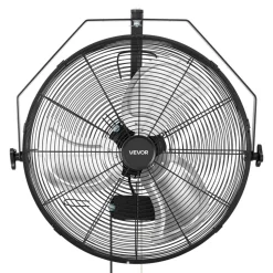 VEVOR Wall Mount Fan, 20 in Wall Mounted Hanging Fan, 3-Speed, Long Airflow Distance, Adjustable Rotation Angle, Mechanical Control, Powerful for Industry, Commercial, Garage, Workshop, Gym, 2 Pack