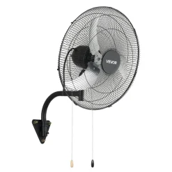 VEVOR Wall Mount Fan, 18 in Wall Mounted Hanging Fan, 3-Speed, Long Airflow Distance, Adjustable Rotation Angle, Mechanical Control, Powerful for Industry, Commercial, Garage, Workshop, Gym, 2 Pack