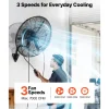 VEVOR Wall Mount Fan, 24 in Wall Mounted Hanging Fan with Oscillating & Mist, IP44-rated, 3-Speed, Powerful Air Reach, Mechanical Control, Long Airflow for Industry, Commercial, Garage, Workshop