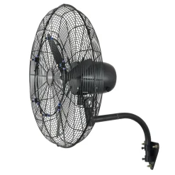 VEVOR Wall Mount Fan, 24 in Wall Mounted Hanging Fan with Oscillating & Mist, IP44-rated, 3-Speed, Powerful Air Reach, Mechanical Control, Long Airflow for Industry, Commercial, Garage, Workshop