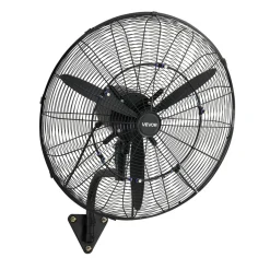 VEVOR Wall Mount Fan, 24 in Wall Mounted Hanging Fan with Oscillating & Mist, IP44-rated, 3-Speed, Powerful Air Reach, Mechanical Control, Long Airflow for Industry, Commercial, Garage, Workshop