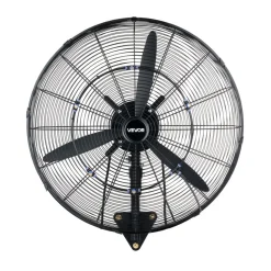 VEVOR Wall Mount Fan, 24 in Wall Mounted Hanging Fan with Oscillating & Mist, IP44-rated, 3-Speed, Powerful Air Reach, Mechanical Control, Long Airflow for Industry, Commercial, Garage, Workshop