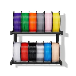 VEVOR Wall Mount Printer Filament Storage Rack, 2-Tier Wall Bracket Storage Shelf, Rolling Filament Spool Holders Racks with Wheels, Filaments Organzied for 3D Printing Studio, Workshop (Shelf Only)