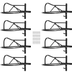 VEVOR Wall Mount Saddle Rack, 27.3 x 16.3 x 12.5 in, 8 Packs Horse Saddle Rack with Pad Bar, Portable Saddle Stand for English & Western Saddle, Horse Tack Storage for Equestrian Garden, Black