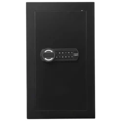 VEVOR Wall Safe, 3-Tier Hidden Wall Mounted Safe with Password & Key, Q235 Cold-Rolled Steel In-Wall Box with LED Lighting, 2 Adjustable Shelves & 5 Key Holders for Money, Jewelry, Passport, Black