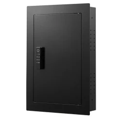 VEVOR Wall Safe, 3-Tier Hidden Wall Safe with Fingerprint, Password, Key & Turning Knob, Q235 Cold-Rolled Steel In-Wall Box with Adjustable Shelves & Key Holders for Money, Jewelry, Passport, Document