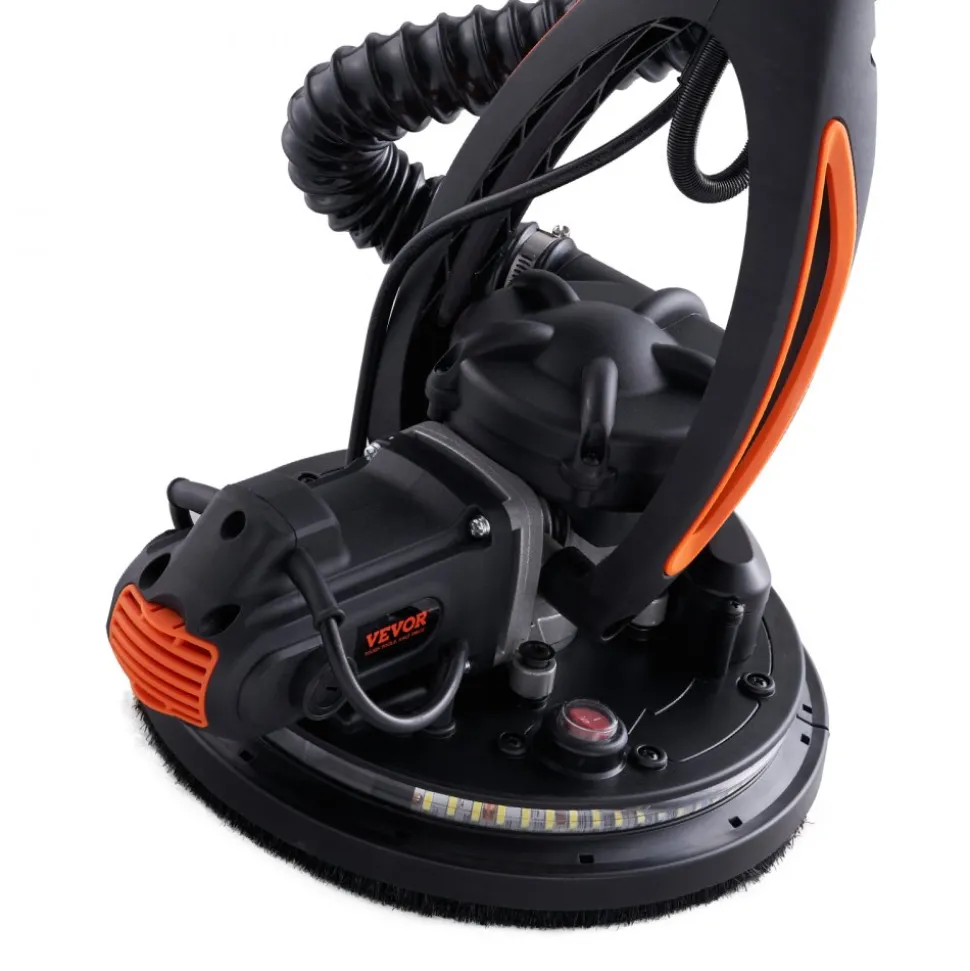 VEVOR Wall Smoother, 900W Drywall Sander, Includes 12 Sanding Pads, Adjustable Speeds from 800-1800 RPM, 3 Vacuum Tubes, Collapsible Design for Ceilings, Dual LED, Telescopic Grip & Dust Collector