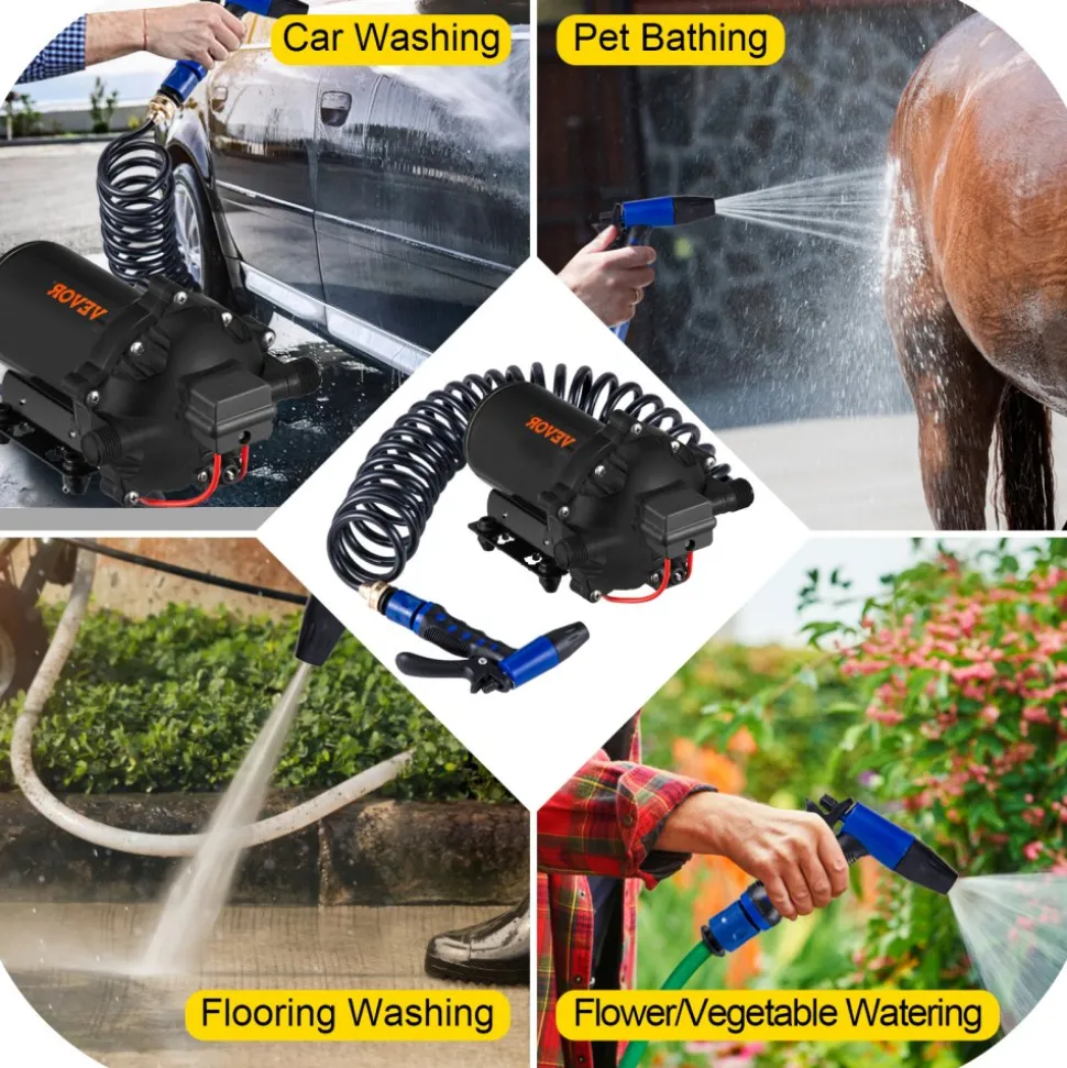 VEVOR Washdown Deck Wash Pump Kit 12v 20 Lpm 70 Psi Caravan Rv Boat Marine