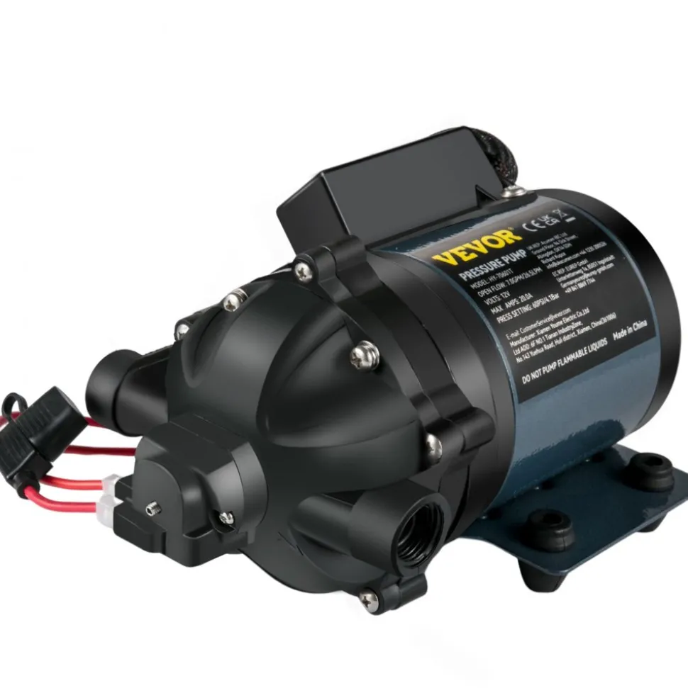 VEVOR Washdown Pump, 12V DC, 7 GPM 60 PSI, Max. 10 FT Lift Self Priming Water Pump, with EPDM Valve, Universal Salt Water Strainer & Female/Male Thread, for RV, Marine Deck, Yacht