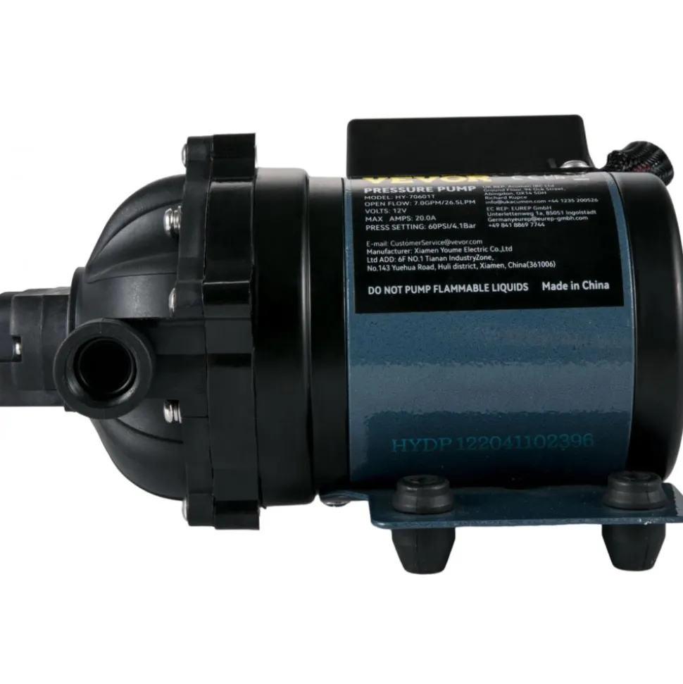 VEVOR Washdown Pump, 12V DC, 7 GPM 60 PSI, Max. 10 FT Lift Self Priming Water Pump, with EPDM Valve, Universal Salt Water Strainer & Female/Male Thread, for RV, Marine Deck, Yacht