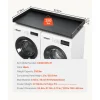 VEVOR Washer Dryer Countertop with 3 Splicing Panels, 54" x 27" Wooden Washer and Dryer Countertop with Non-Slip Pads, Water-Resistant Laundry Topper for Laundry Room Organization and Storage, Black
