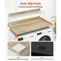 VEVOR Washer Dryer Countertop with 2-Tier Shelf, 54
