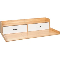 VEVOR Washer Dryer Countertop with Shelf, 54 x 27.5 in Wooden Washer and Dryer Topper with 2 Drawers & 2 Hooks, Laundry Machine Topper for Laundry Closet Pantry Counter Organization and Storage, Brown