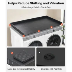 VEVOR Washer Dryer Countertop with 2-Tier Shelf, 54