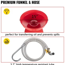 VEVOR Waste Oil Drain Tank 20 Gallon Portable Oil Drain Air Operated Drainer Oil Change, Oil Drain Container, Fluid Fuel Transfer Drainage Adjustable Funnel Height, with Pressure Regulating Valve