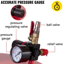 VEVOR Waste Oil Drain Tank 20 Gallon Portable Oil Drain Air Operated Drainer Oil Change, Oil Drain Container, Fluid Fuel Transfer Drainage Adjustable Funnel Height, with Pressure Regulating Valve