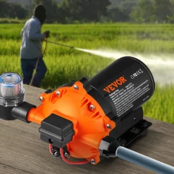 VEVOR Water Diaphragm Pump, 12V DC, 5.5 GPM Flow, 70 PSI Rated Pressure (40-100 PSI Adjustable), 1/2