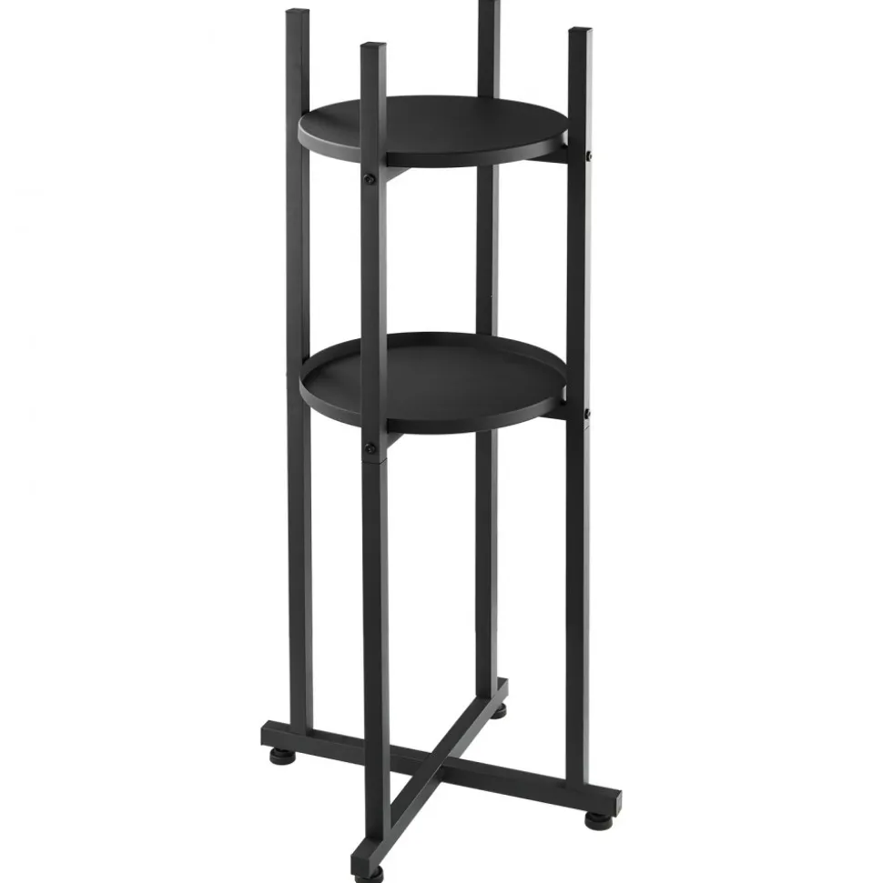 VEVOR Water Dispenser Stand, 2 Tiers Water Jug Holder for 1 Bottle, Heavy Duty Jug Rack Organizer with Detachable Storage Shelf, Cross-Shaped Stable Base, for Kitchen, Office, Living Room, Black