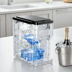VEVOR Water Dispenser with Ice Maker, 3-in-1 Countertop Water Dispenser, 35 LBS/24H, 12 Cubes/7 Min Fast Ice Making with 4 LBS Storage, Bullet/Crushed Ices & Cold-Water, for Home, Kitchen, Party