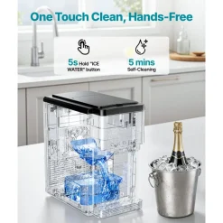 VEVOR Water Dispenser with Ice Maker, 3-in-1 Countertop Water Dispenser, 35 LBS/24H, 12 Cubes/7 Min Fast Ice Making with 4 LBS Storage, Bullet/Crushed Ices & Cold-Water, for Home, Kitchen, Party