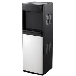 VEVOR Water Dispenser with Ice Maker, 3-in-1 Floor-Standing Water Dispenser, 33 LBS/24H, 9 Cubes/7 Min Fast Ice Making with 1.3 LBS Storage, Bullet Ice-Cubes & Cold-Water, for Home, Kitchen, Party