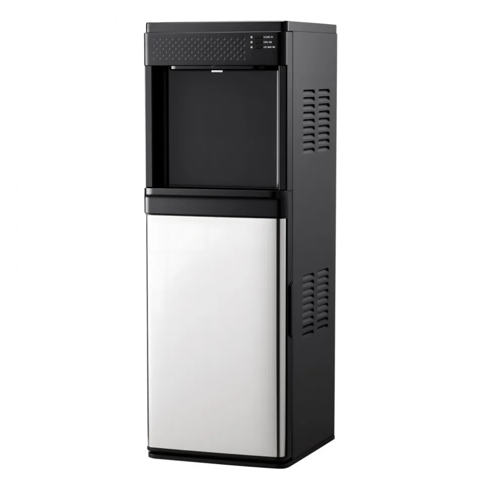 VEVOR Water Dispenser with Ice Maker, 3-in-1 Floor-Standing Water Dispenser, 33 LBS/24H, 9 Cubes/7 Min Fast Ice Making with 1.3 LBS Storage, Bullet Ice-Cubes & Cold-Water, for Home, Kitchen, Party