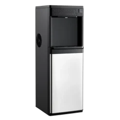 VEVOR Water Dispenser with Ice Maker, 3-in-1 Floor-Standing Water Dispenser, 33 LBS/24H, 9 Cubes/7 Min Fast Ice Making with 1.3 LBS Storage, Bullet Ice-Cubes & Cold-Water, for Home, Kitchen, Party