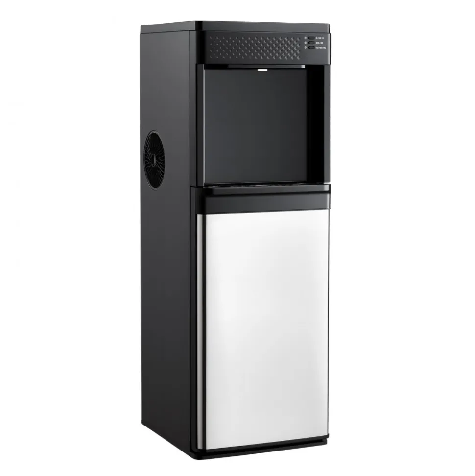 VEVOR Water Dispenser with Ice Maker, 3-in-1 Floor-Standing Water Dispenser, 33 LBS/24H, 9 Cubes/7 Min Fast Ice Making with 1.3 LBS Storage, Bullet Ice-Cubes & Cold-Water, for Home, Kitchen, Party