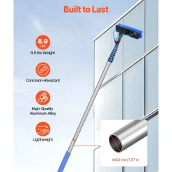 VEVOR Water Fed Pole Kit, 30FT Solar Panel Cleaning Pole with Extendable Handle, 180° Rotatable Brush Head & 65.6FT Hose, Household & Outdoor Window Cleaner Tool for Caravan Solar Panel Deck