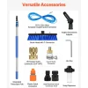 VEVOR Water Fed Pole Kit, 12FT Solar Panel Cleaning Pole with Extendable Handle, 180° Rotatable Brush Head & 65.6FT Hose, Household & Outdoor Window Cleaner Tool for Caravan Solar Panel Deck