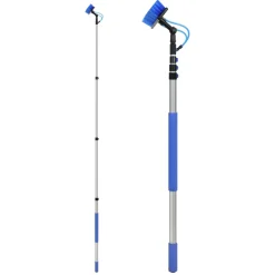 VEVOR Water Fed Pole Kit, 12FT Solar Panel Cleaning Pole with Extendable Handle, 180° Rotatable Brush Head & 65.6FT Hose, Household & Outdoor Window Cleaner Tool for Caravan Solar Panel Deck