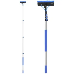 VEVOR Water Fed Pole Kit, 12FT Solar Panel Cleaning Pole with Extendable Handle, 180° Rotatable Brush Head & 65.6FT Hose, Household & Outdoor Window Cleaner Tool for Caravan Solar Panel Deck