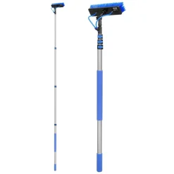 VEVOR Water Fed Pole Kit, 12FT Solar Panel Cleaning Pole with Extendable Handle, 180° Rotatable Brush Head & 65.6FT Hose, Household & Outdoor Window Cleaner Tool for Caravan Solar Panel Deck