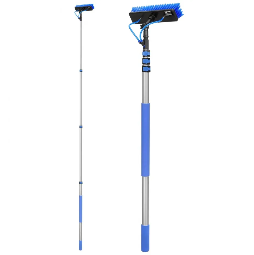 VEVOR Water Fed Pole Kit, 12FT Solar Panel Cleaning Pole with Extendable Handle, 180° Rotatable Brush Head & 65.6FT Hose, Household & Outdoor Window Cleaner Tool for Caravan Solar Panel Deck